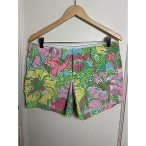 Lilly‎ Pulitzer Pink Green Floral Tropical Print The Callahan Short Size 8